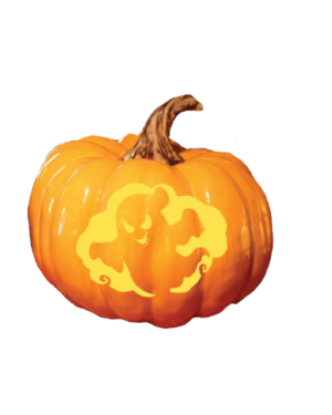 4' Ghost Pumpkin Lantern Halloween Fiberglass Display