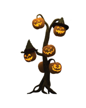 7' Pumpkin Lantern Tree Halloween Fiberglass Display