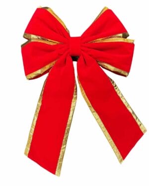 Creative Displays 24" Deluxe Red With Gold Trim Velvet Christmas Bow