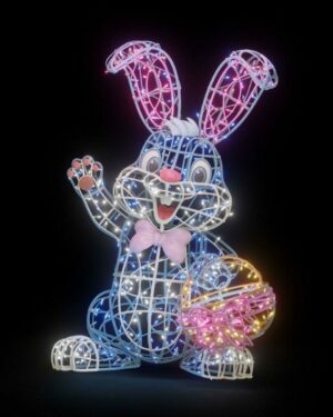 4 Foot Easter Bunny Light Fiberglass Display