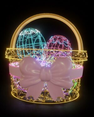 5 Foot Easter Egg Basket Light Fiberglass Display