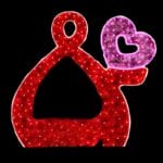 8' Ampersand Couple Bench Photo Op Display