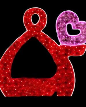 8' Ampersand Couple Bench Photo Op Display