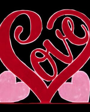8' Giant Love Heart Fabricated Display