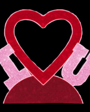 8' I Heart U Photo Op Fabricated Display