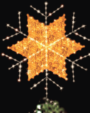 6' 6 Point Snowflake LED Commercial Tree Topper