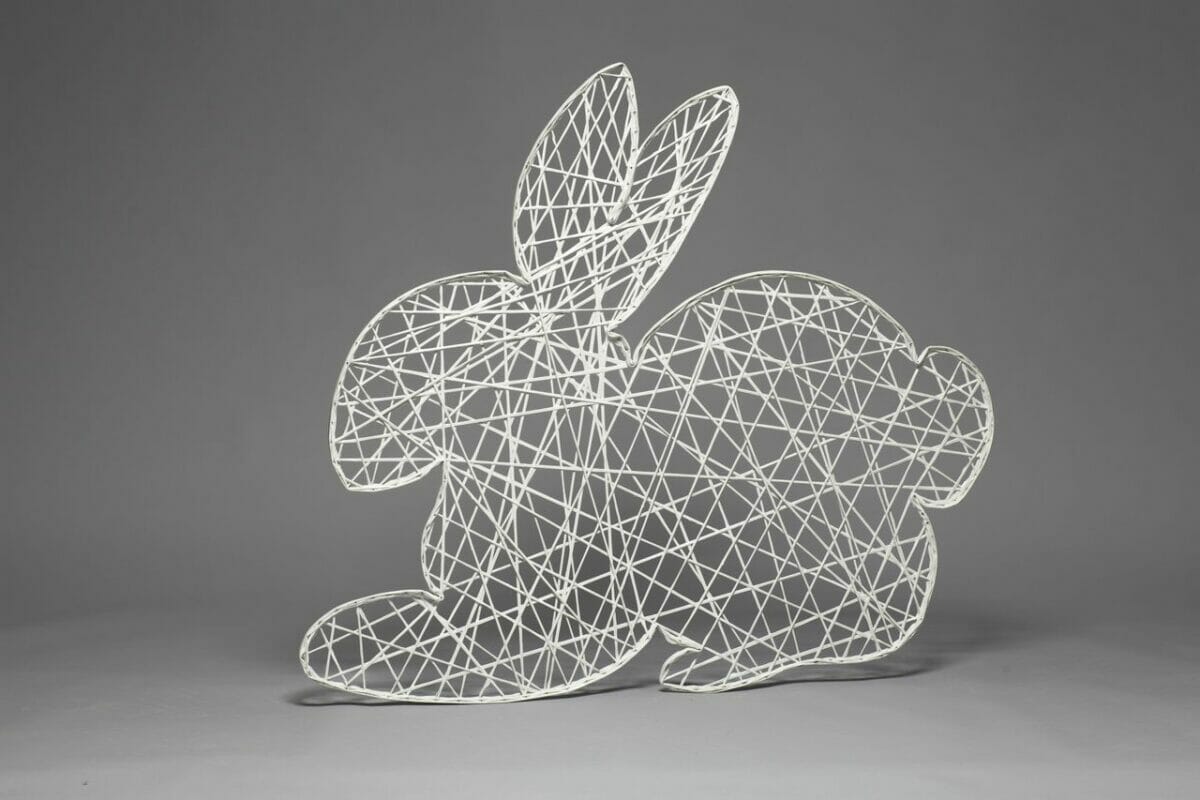 3.5' 2D Sitting Rabbit Fiberglass Light Display