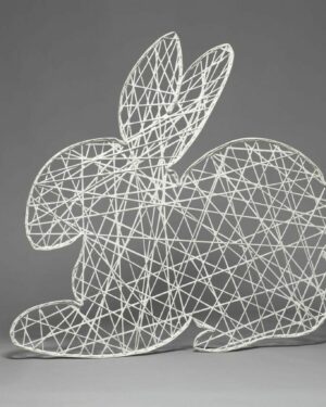 3.5' 2D Sitting Rabbit Fiberglass Light Display