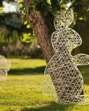 5' 2D Standing Rabbit Fiberglass Light Display