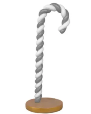 6' Silver and White Candy Cane Fiberglass Holiday Display