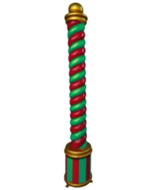 Creative Displays 8' Red and Green Candy Cane Pillar Fiberglass Holiday Display