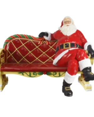Creative Displays 5 Foot Santa On a Bench Fiberglass Holiday Display