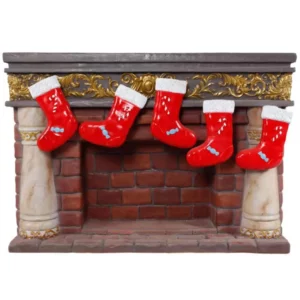3.5' Fireplace with Socks Fiberglass Display