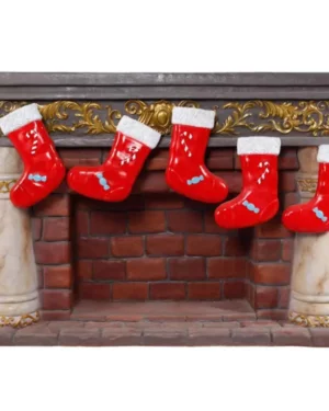 3.5' Fireplace with Socks Fiberglass Display
