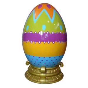 4.5' Multicolored Easter Egg With Base Fiberglass Display