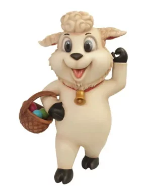 4 Foot Easter Lamb With Basket Fiberglass Display