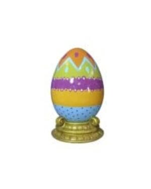 2' Multicolored Easter Egg With Base Fiberglass Display