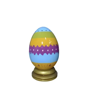 2' Blue and Purple Easter Egg With Base Fiberglass Display