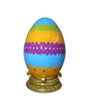 4.5' Blue and Purple Easter Egg With Base Fiberglass Display