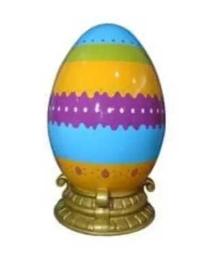 6' Blue and Purple Easter Egg With Base Fiberglass Display