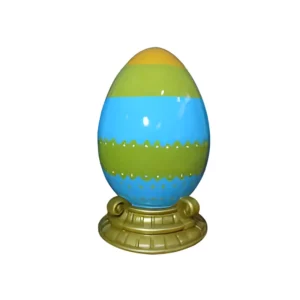 4.5' Blue and Green Easter Egg With Base Fiberglass Display