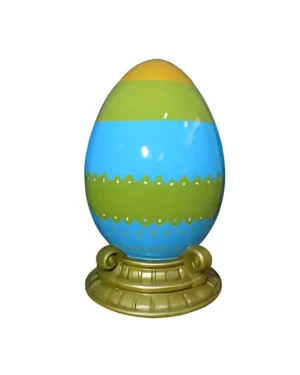 4.5' Blue and Green Easter Egg With Base Fiberglass Display