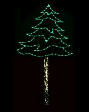 16' Pine Tree Pole Mount Holiday Light Display