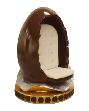 6.5' Dark Chocolate Easter Egg Chair Fiberglass Display
