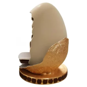 6.5' White Chocolate Easter Egg Chair Fiberglass Display