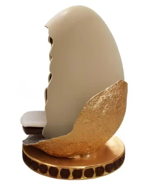 6.5' White Chocolate Easter Egg Chair Fiberglass Display