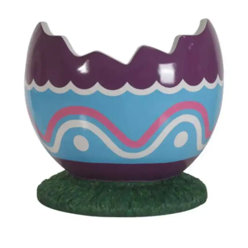3 Foot Violet Cracked Easter Egg Photo Op Fiberglass Display
