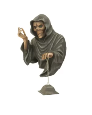 1.5' Skeleton With Lantern Halloween Fiberglass Display