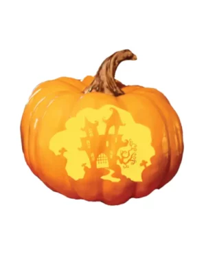 4' Mansion Pumpkin Lantern Halloween Fiberglass Display