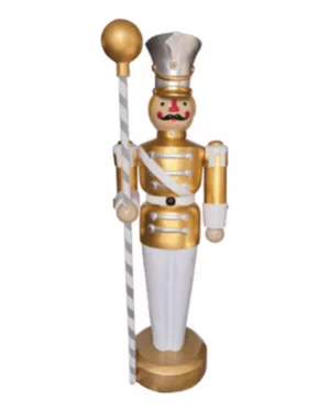6' Gold and Silver Toy Soldier Fiberglass Holiday Display