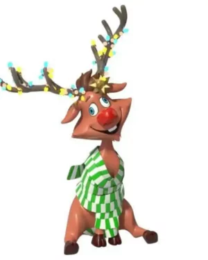 Creative Displays 4.5' Wrapped Reindeer Fiberglass Display