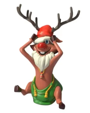 4.5' Santa Reindeer Fiberglass Display