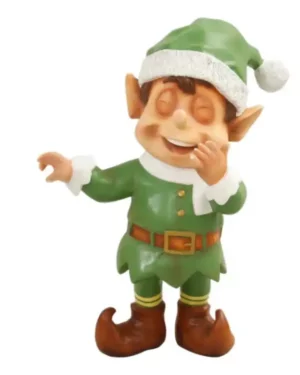 3' Green Laughing Santa Elf Fiberglass Display