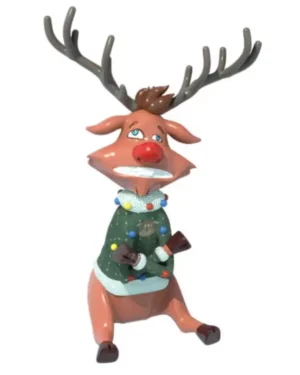 4.5' Freezing Reindeer Fiberglass Display