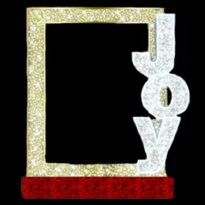 Joy Picture Frame Photo Op Holiday Light Display