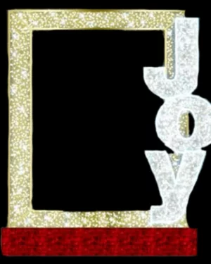 Joy Picture Frame Photo Op Holiday Light Display
