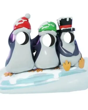 5' Penguins on Ice Photo Op Fiberglass Display