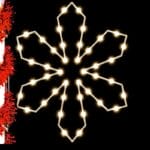 3-foot Alpine Snowflake pole mount Christmas decoration illuminated on a pole