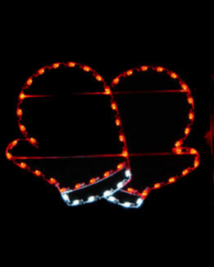 4' Mittens Pole Mount Holiday Light Display