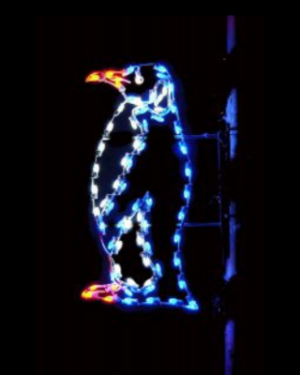 4' Penguin Pole Mount Holiday Light Display