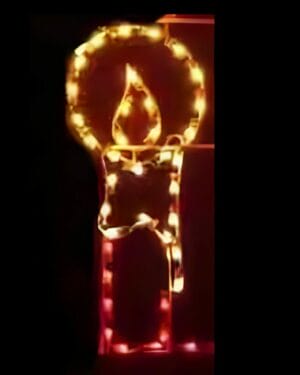 4' Silhouette Candle Pole Mount Holiday Light Display
