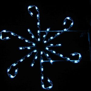 4-foot Silhouette Curly Snowflake pole mount Christmas decoration illuminated on a pole