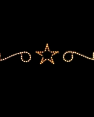 40' Scrolls And Star Skyline Holiday Light Display
