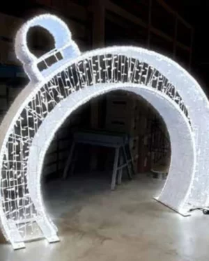 6.5' White Tilted Ornament Holiday Lighting Display