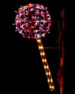 5' Candy Sucker Pole Mount Holiday Light Display