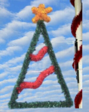 5' Garland Tree Outline Pole Mount Holiday Light Display